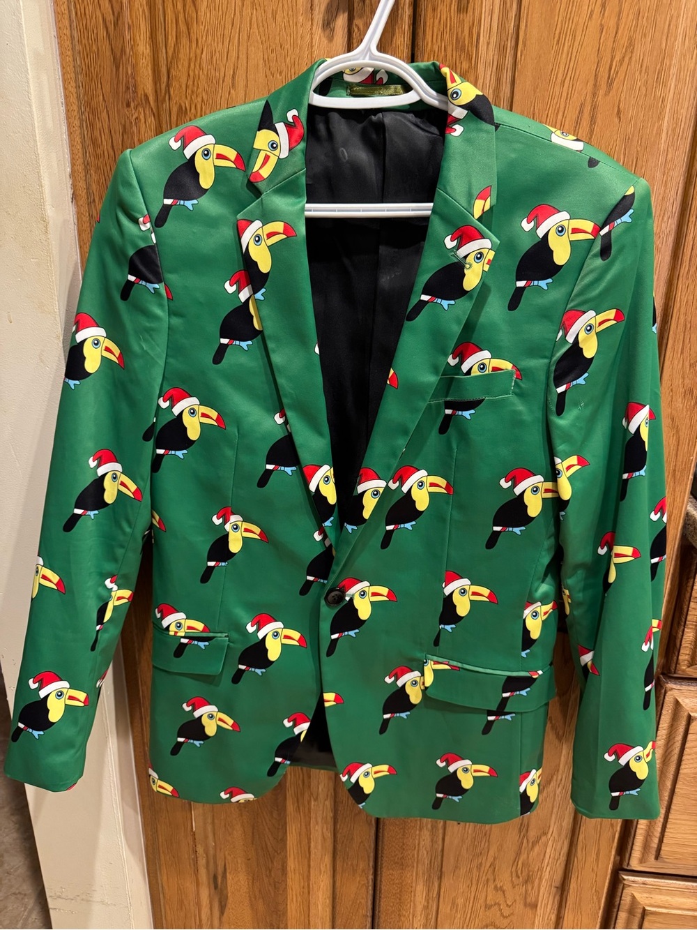 Green Novelty Toucan Print Blazer
